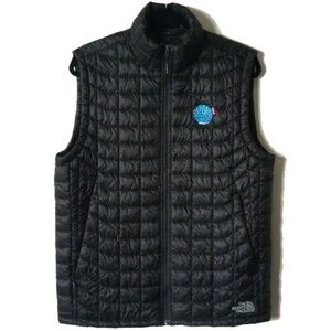 NWOT Thermoball Eco Vest M Black Embroidered Aqua Pink Puffer Fish Quilted